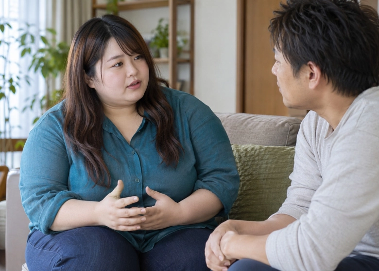 不安な気持ちを、彼に言葉で伝える女性