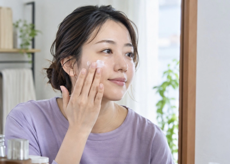自分のために、いつもより丁寧にケアする女性