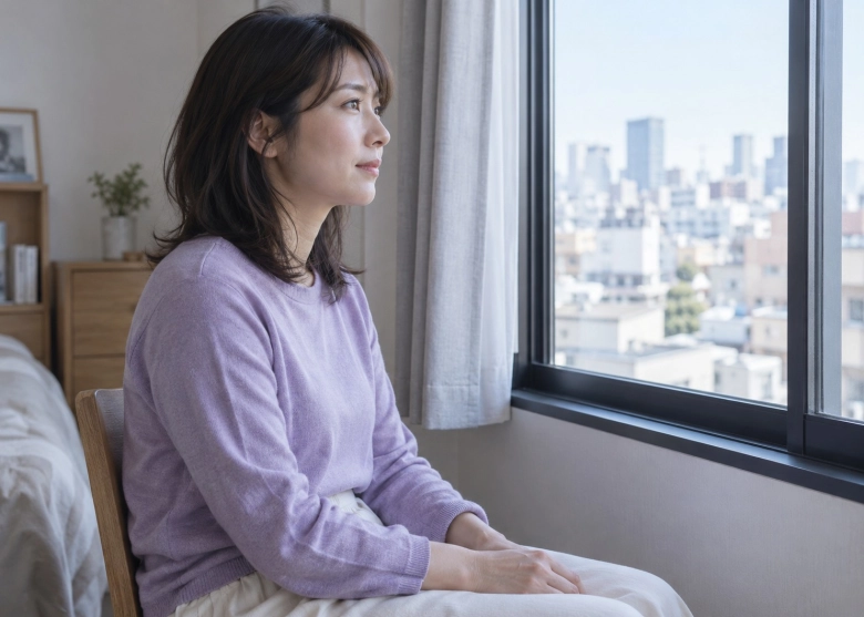 焦らず、自分のペースで過ごす女性