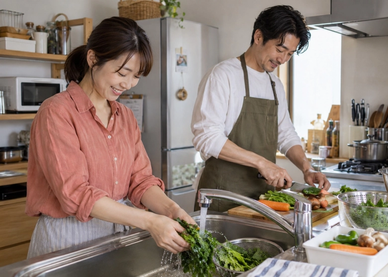 日々の家事を自然に協力して進める夫婦