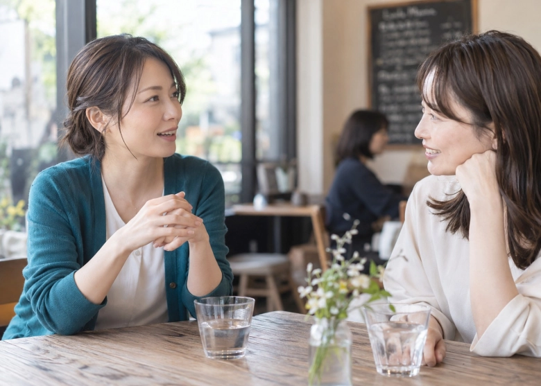 誕生日に一緒に過ごしたいと、友達へ希望を伝える女性