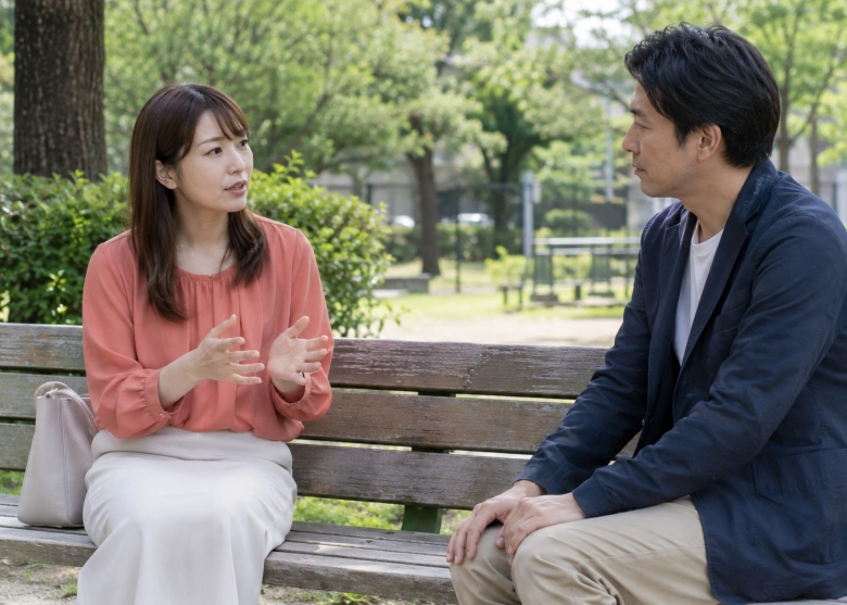 自分のペースで進めたいと、言葉で伝える女性