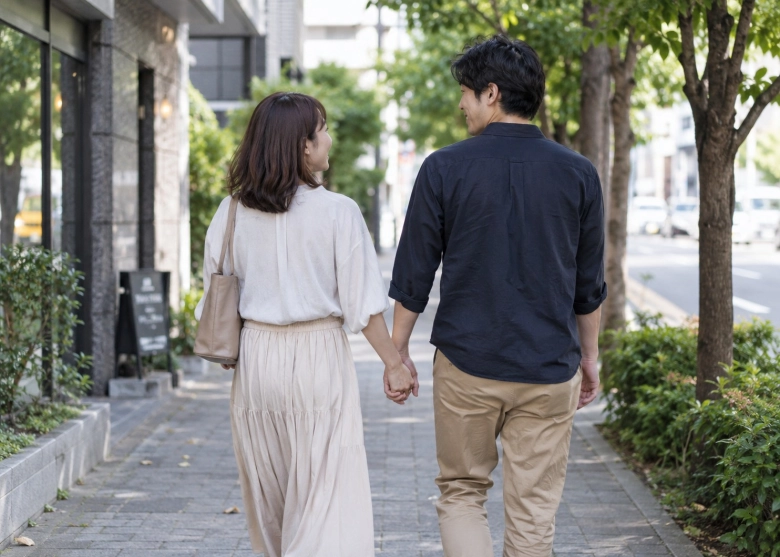 予定から離れて、普段の散歩を楽しむ二人